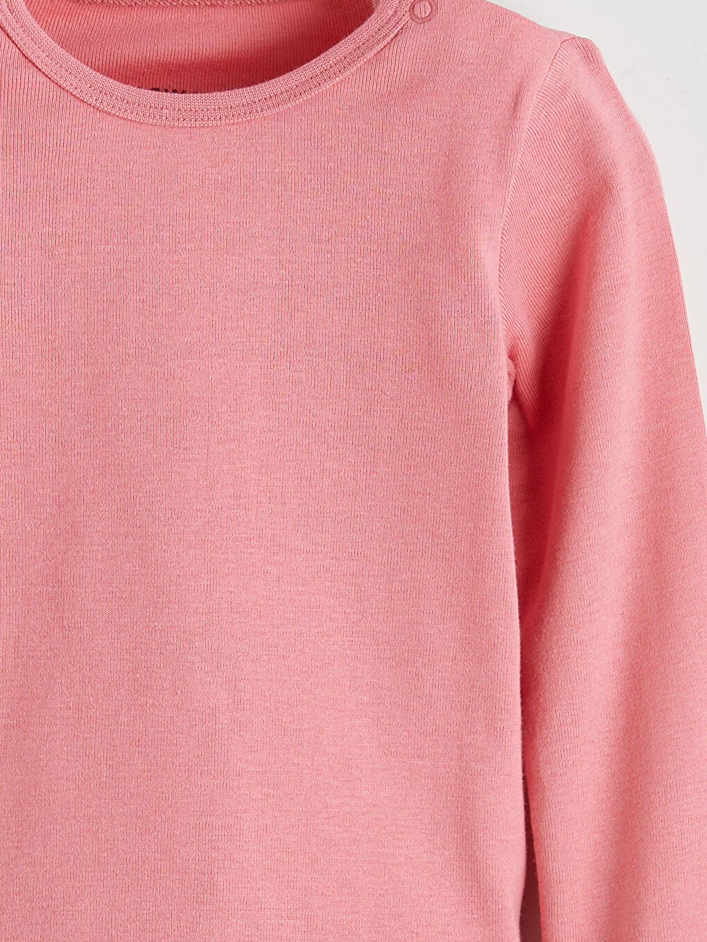 Pembe Bisiklet Yaka Uzun Kollu Kız Bebek Çıtçıtlı Body-1