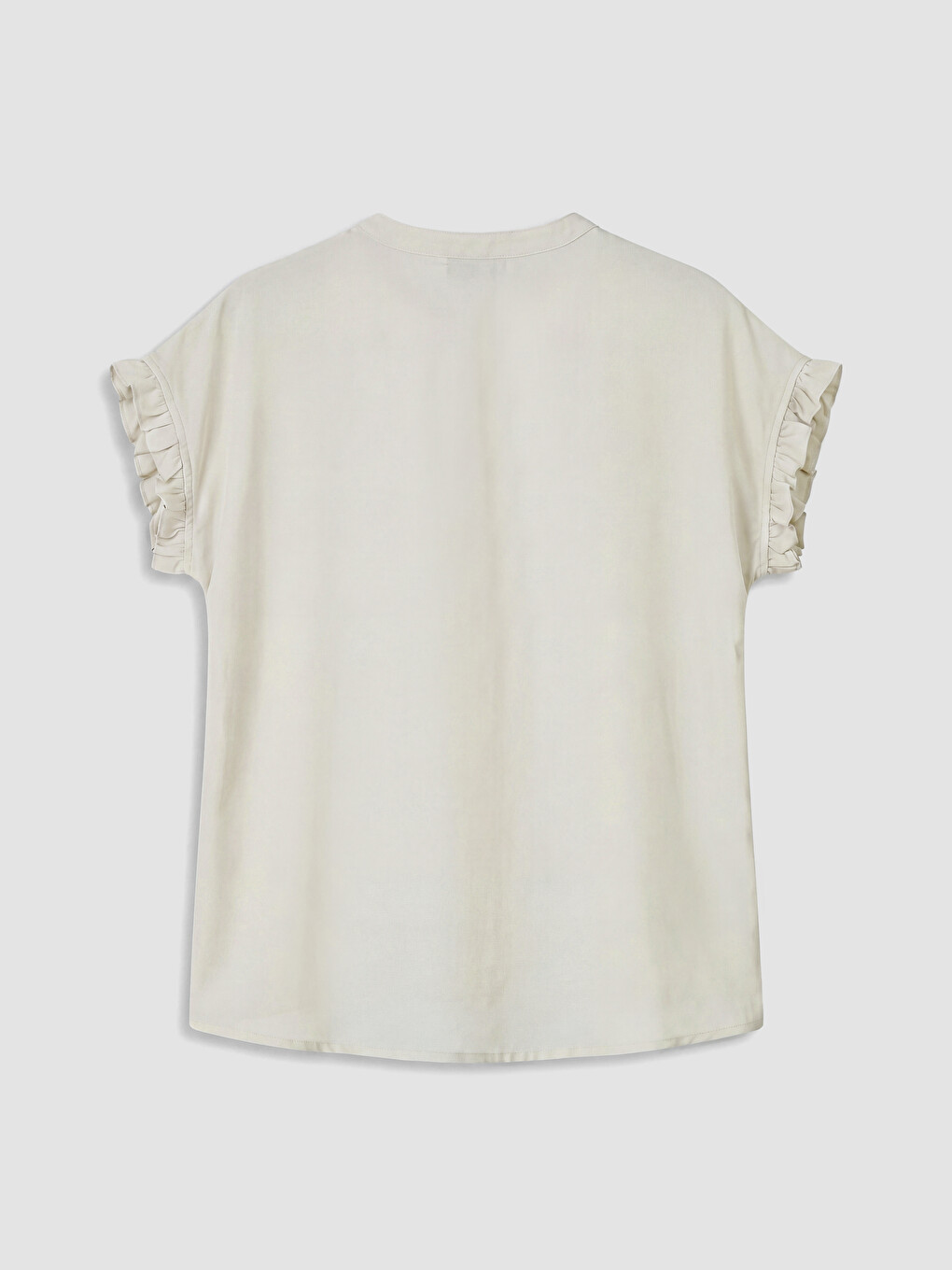 Grandad Collar Frilled Blouse-6