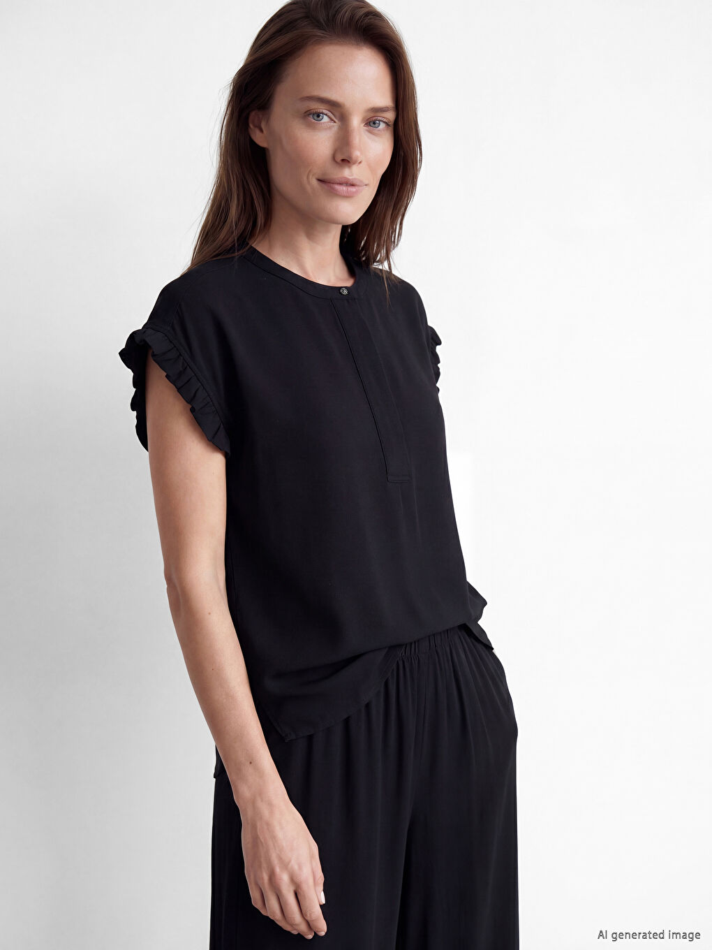 Woman Black Blouse