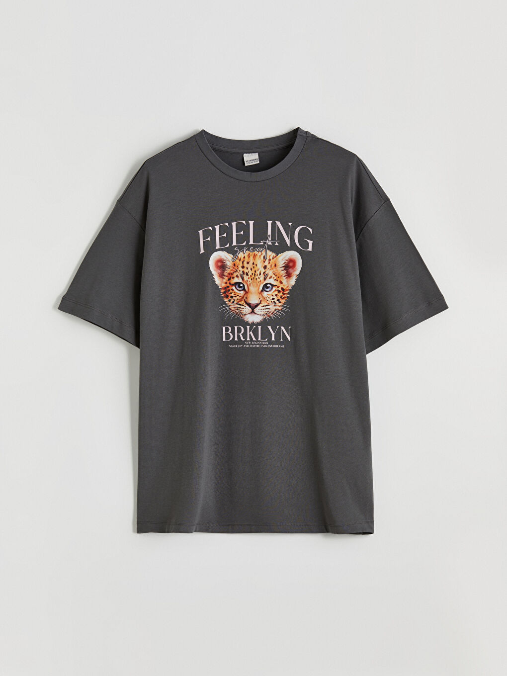 Crew Neck Printed Girl's T-Shirt