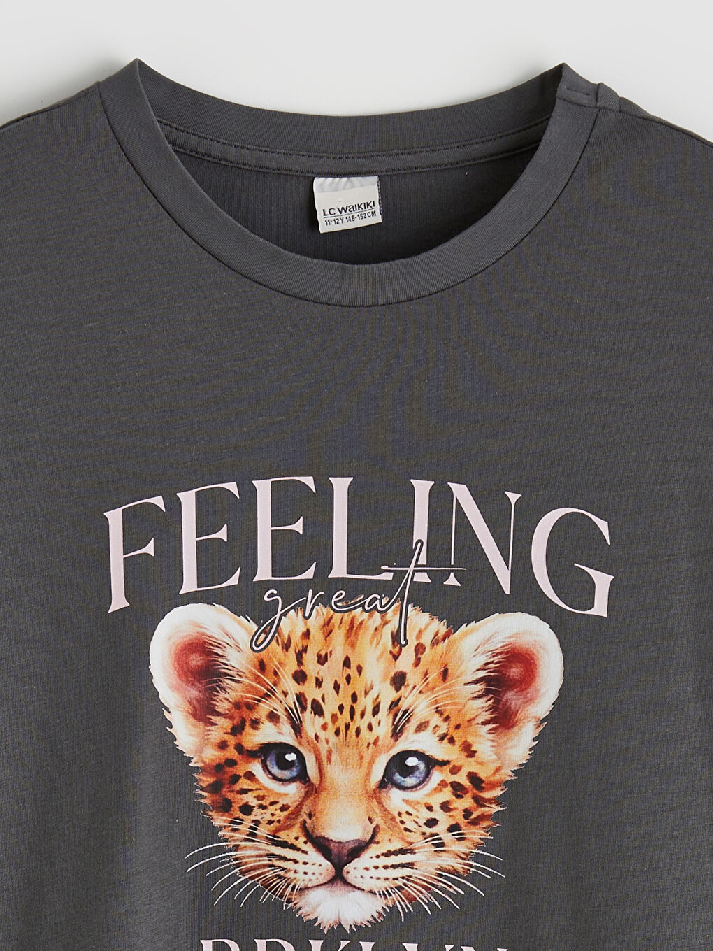 Crew Neck Printed Girl's T-Shirt-1