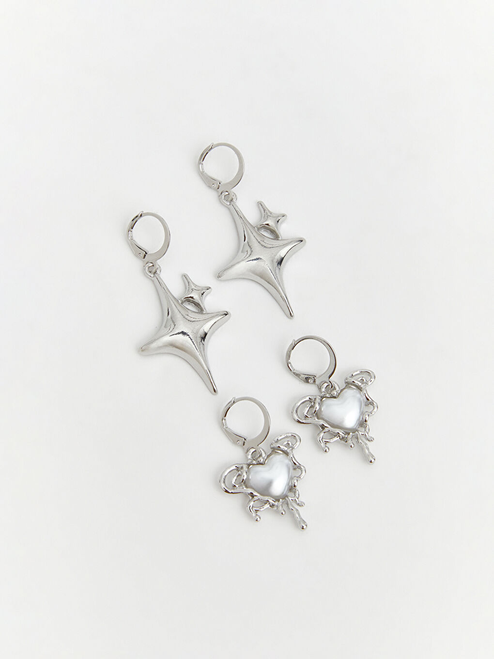 Gri Kadın Küpe Seti 2'li