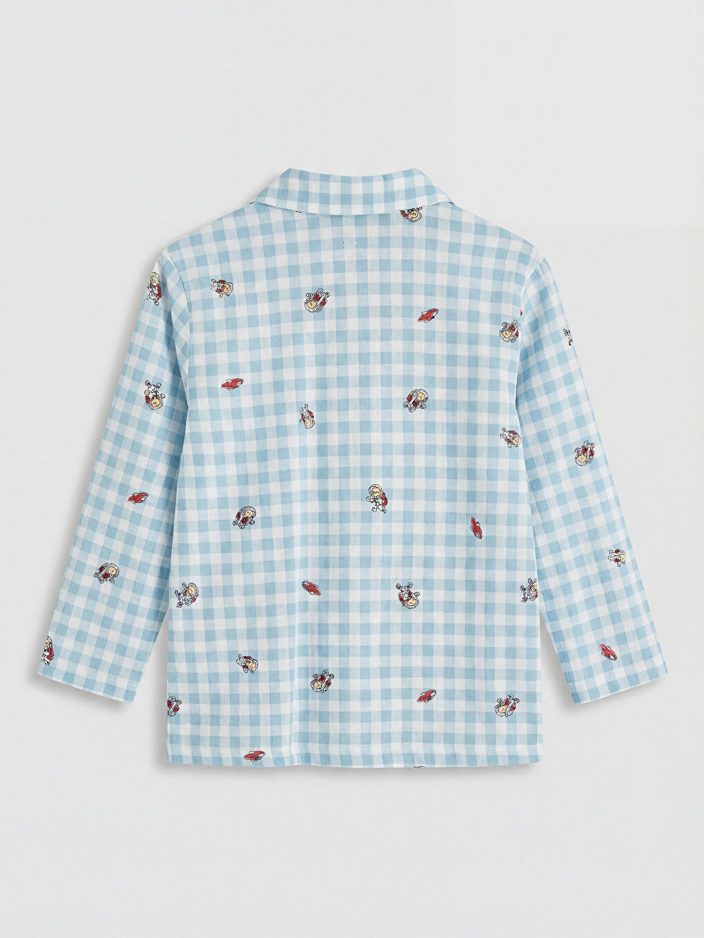 Mavi  Gömlek Yaka Erkek Çocuk Pijama Takımı-2