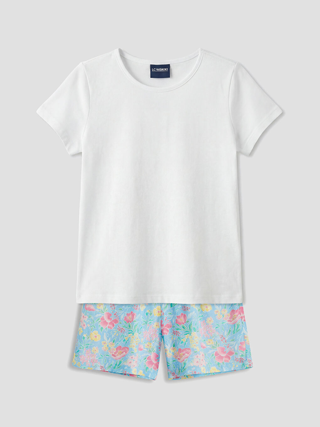 Yeşil Baskılı Kız Çocuk Tişört ve Şort