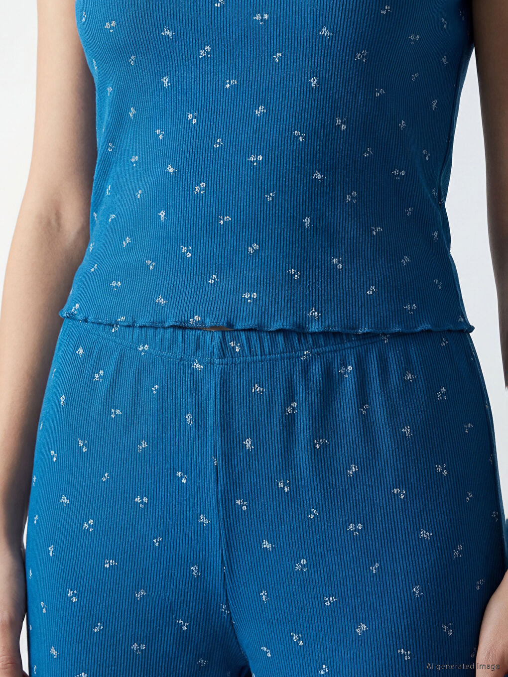 Crew Neck Floral Women's Pyjamas Set-2