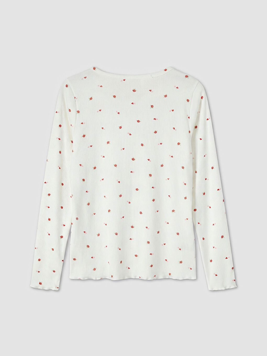 Ekru Kalp Desenli Kadın Şortlu Pijama Takımı-6