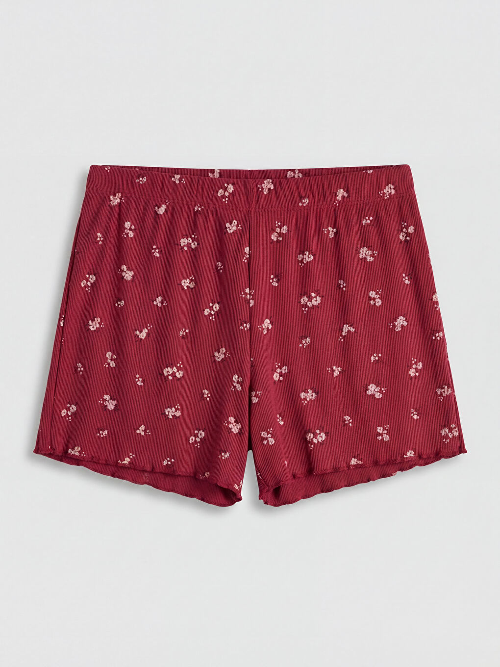 Mürdüm V Yaka Çiçekli Kadın Şortlu Pijama Takımı-8