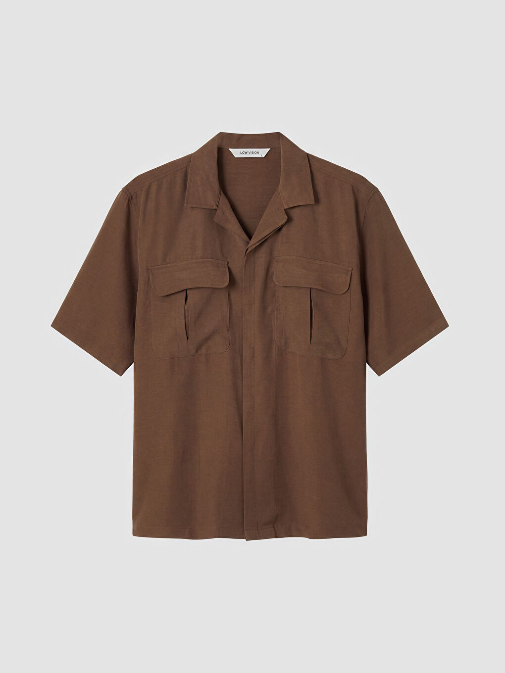 Kahverengi Regular Fit Erkek Armürlü Gömlek