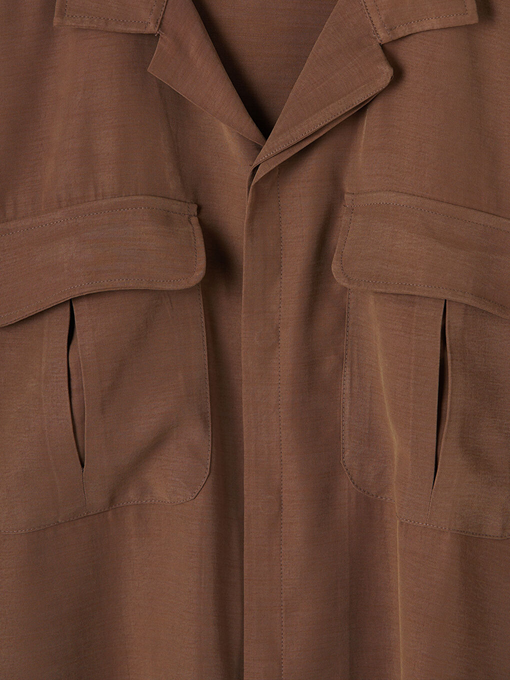 Kahverengi Regular Fit Erkek Armürlü Gömlek-2