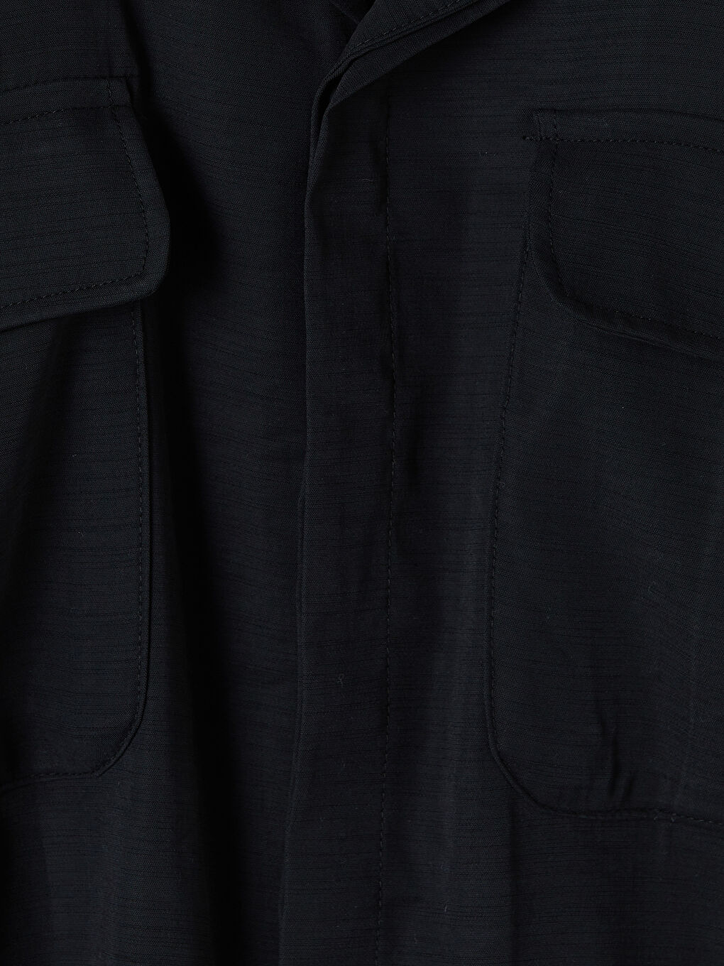 Siyah Regular Fit Erkek Armürlü Gömlek-2