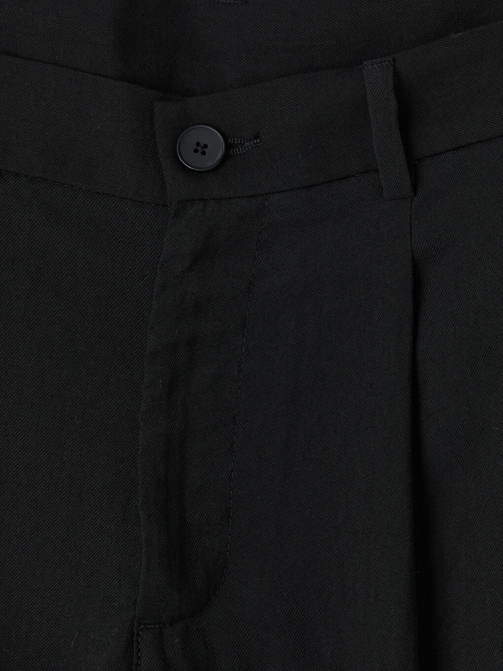 Siyah Baggy Fit Gabardin Erkek Pileli Pantolon-2