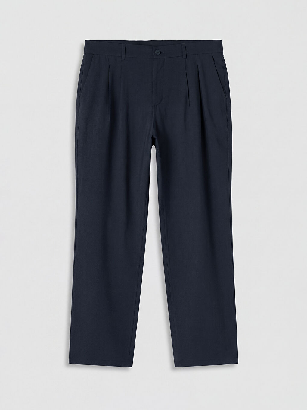 Lacivert Regular Fit Gabardin Erkek Pileli Pantolon