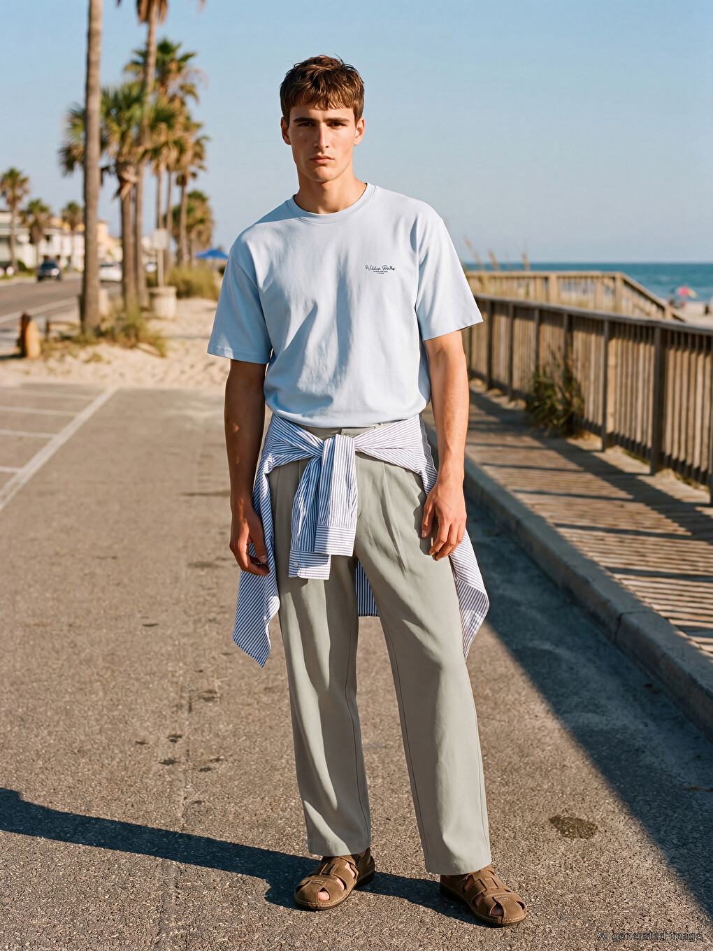 Regular Fit Gabardine Men's Pleated Trousers