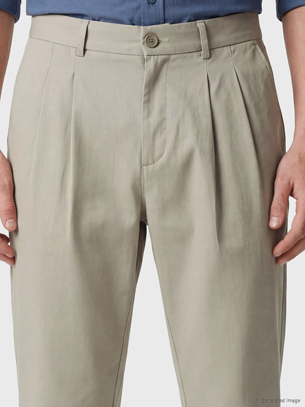 Regular Fit Gabardine Men's Pleated Trousers-3