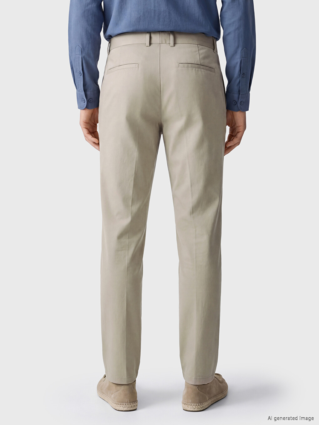 Regular Fit Gabardine Men's Pleated Trousers-4