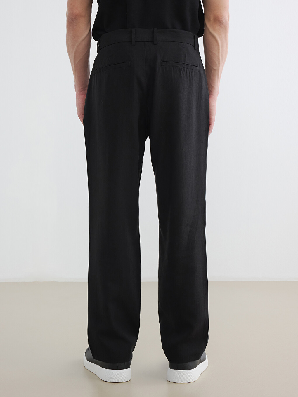 Regular Fit Gabardine Men's Pleated Trousers-3