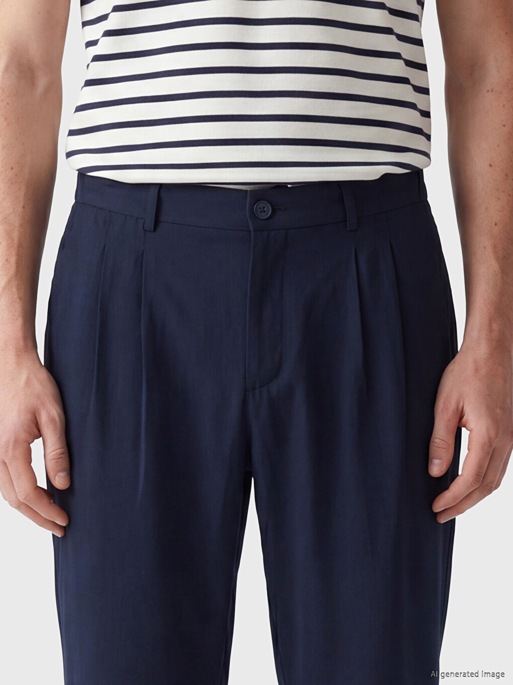 Regular Fit Gabardine Men's Pleated Trousers-2