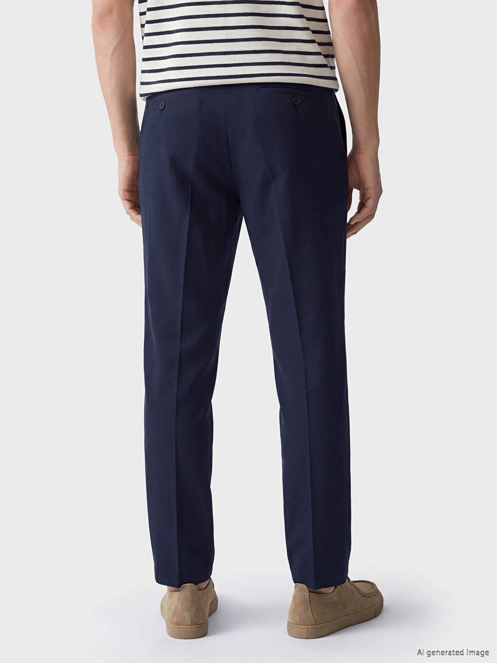 Regular Fit Gabardine Men's Pleated Trousers-3
