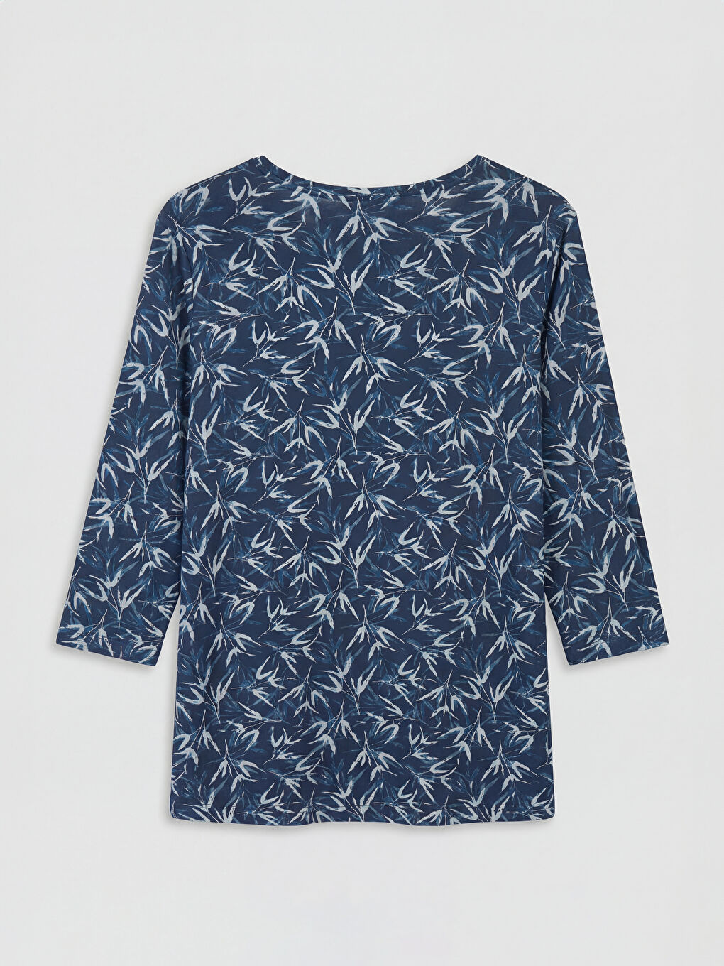 Mavi Bisiklet Yaka Desenli Kadın Tişört-1