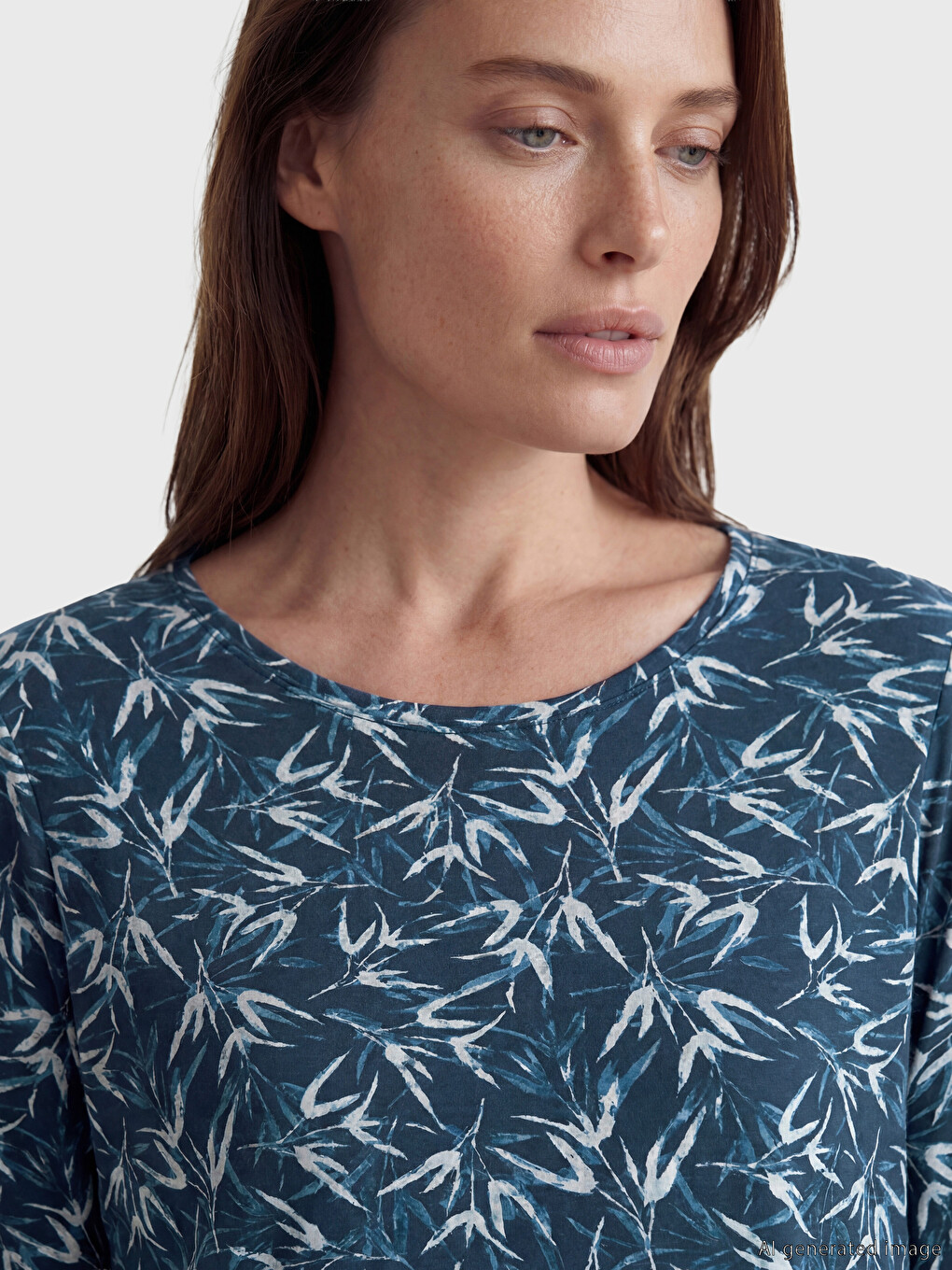 Crew Neck Patterned Women's T-Shirt-2