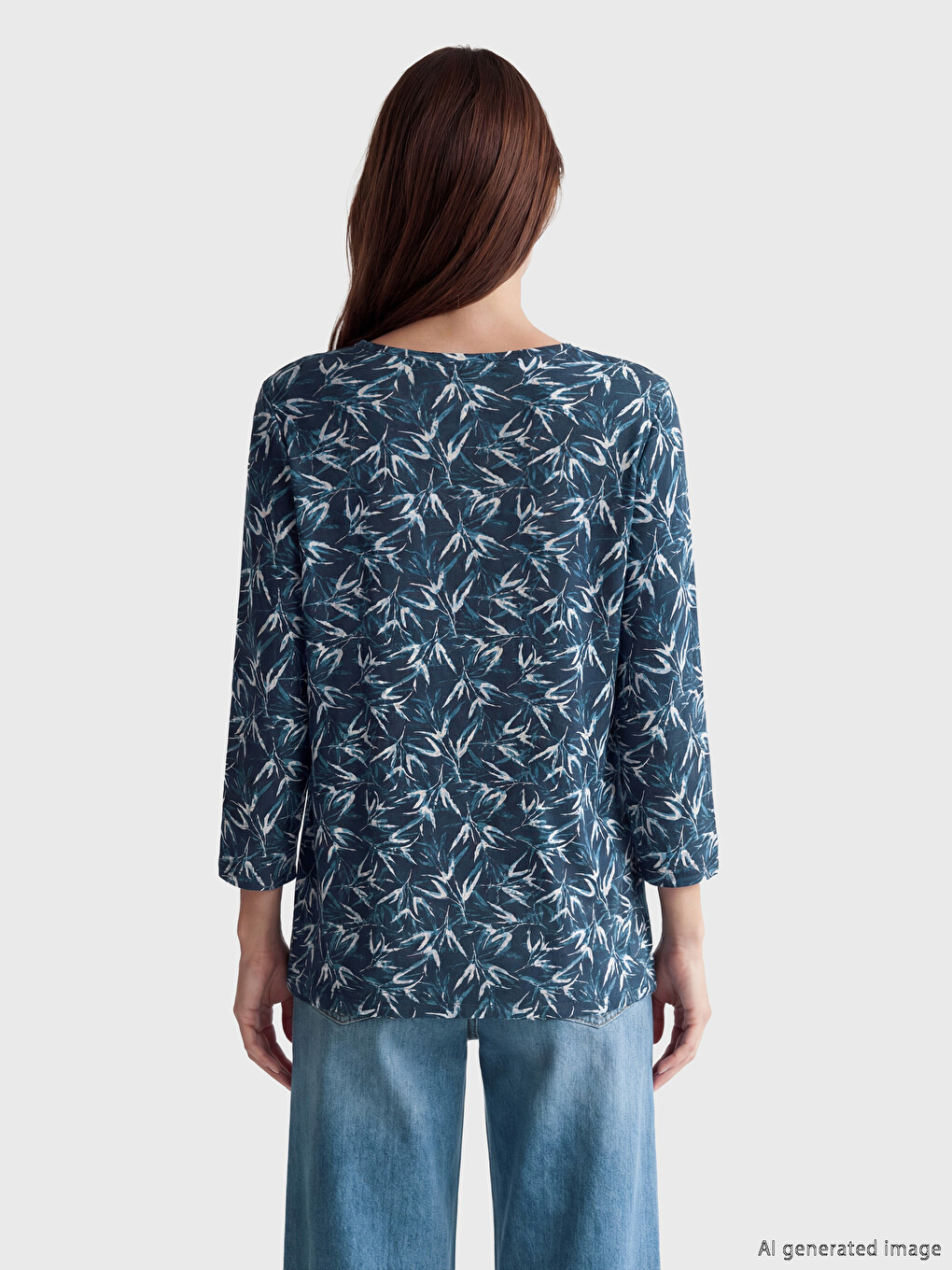 Crew Neck Patterned Women's T-Shirt-3