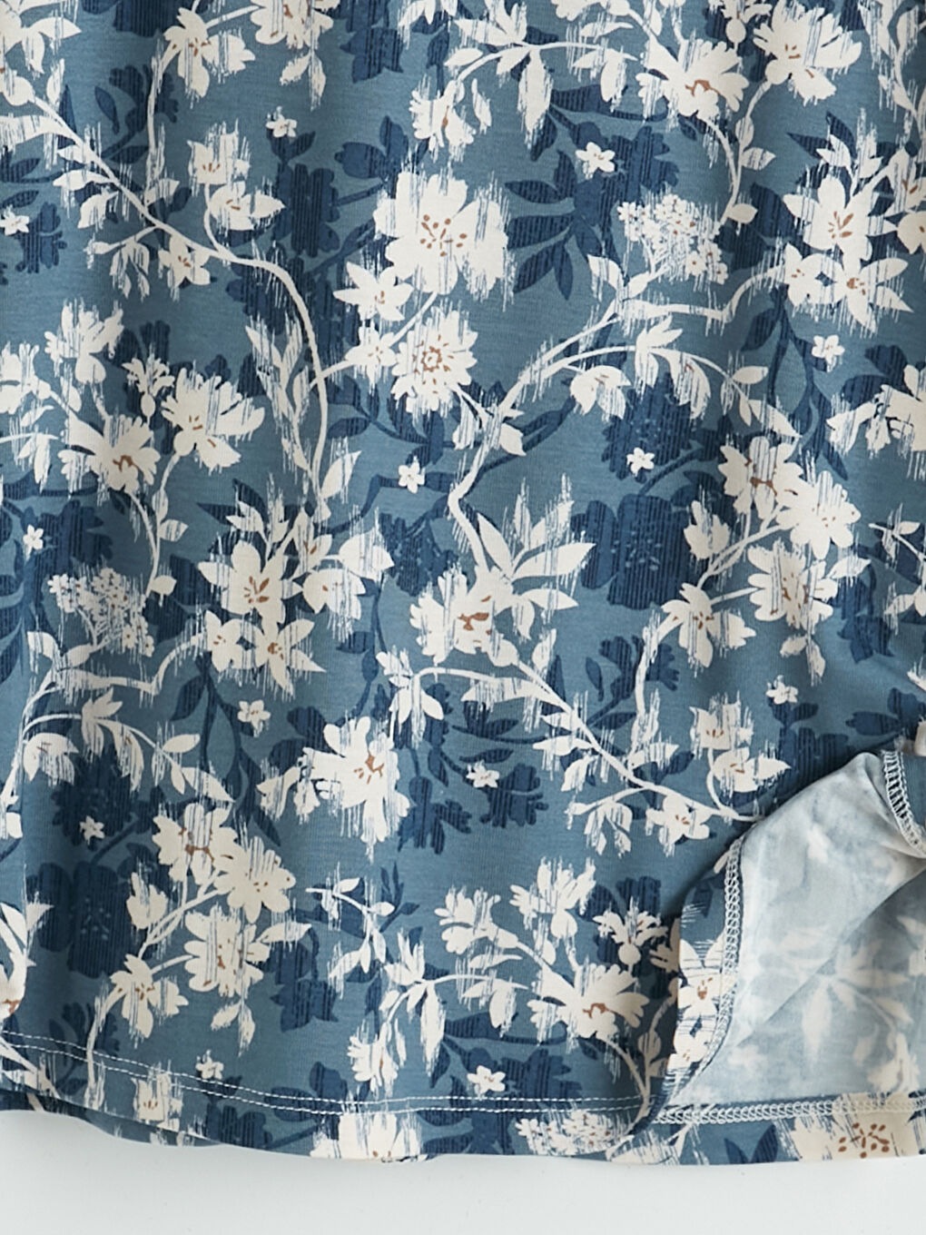 Mavi Bisiklet Yaka Çiçekli Bluz-6