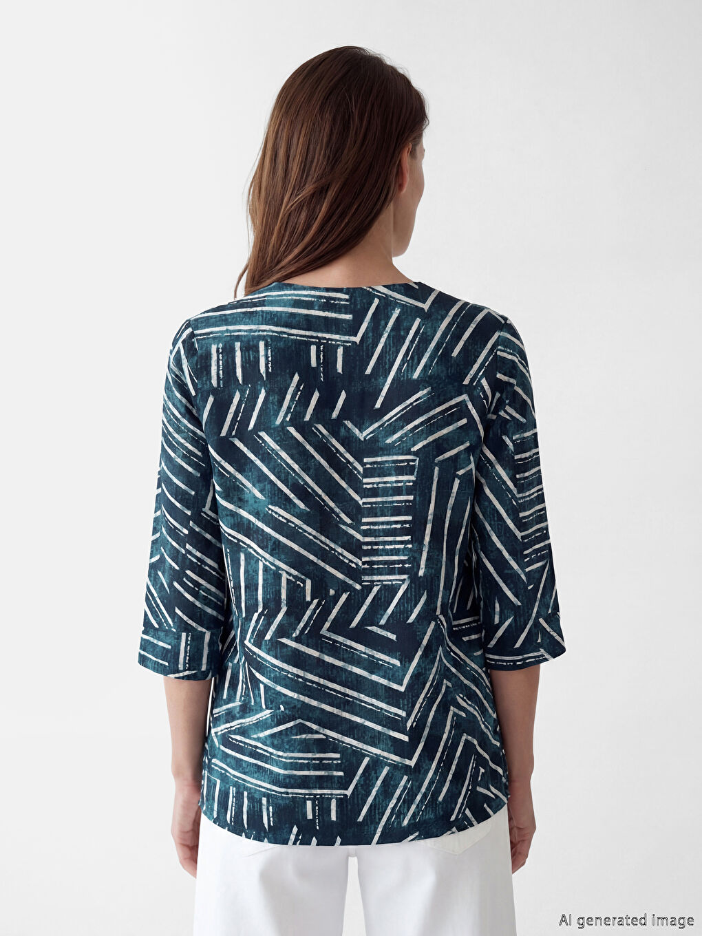 Жена Морско-Синьо Блуза-2