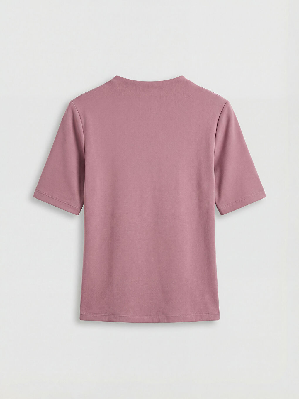 Pembe Dik Yaka Kadın Tişört-4