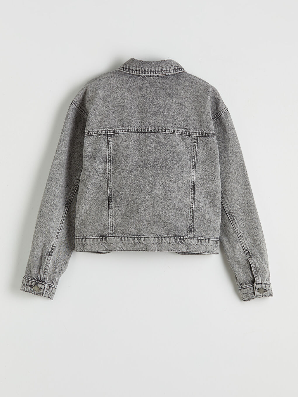 Karışık Fiyonk Taşlı Kız Çocuk Jean Ceket-1