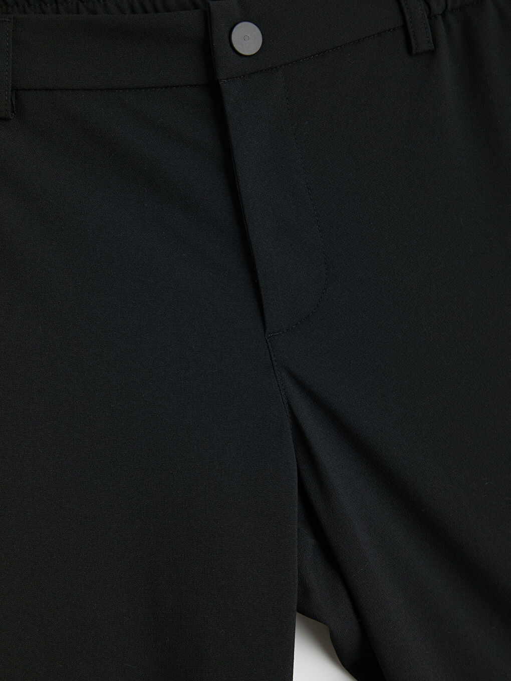 Siyah Standart Kalıp Beli Lastikli Erkek Pantolon-3