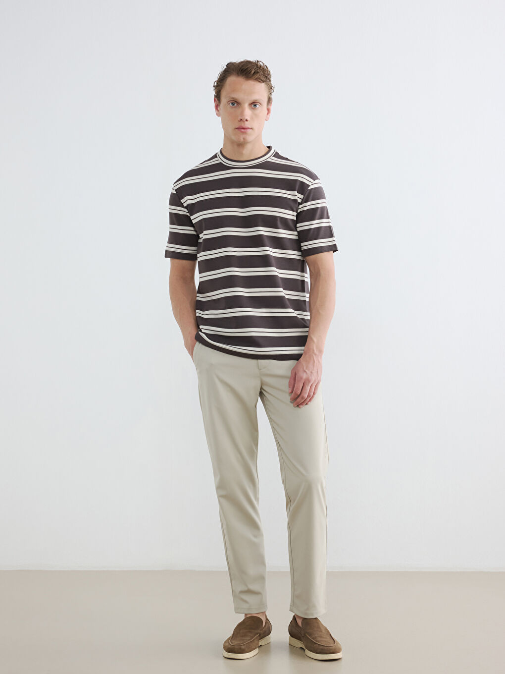 Regular Fit Men's Fabric Trousers