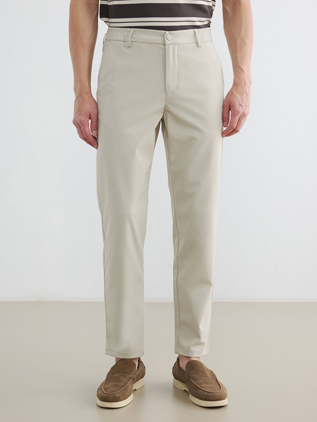 Regular Fit Men's Fabric Trousers-1