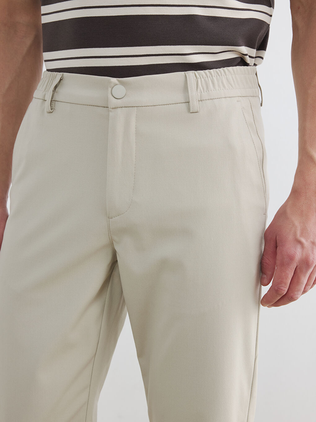 Regular Fit Men's Fabric Trousers-2