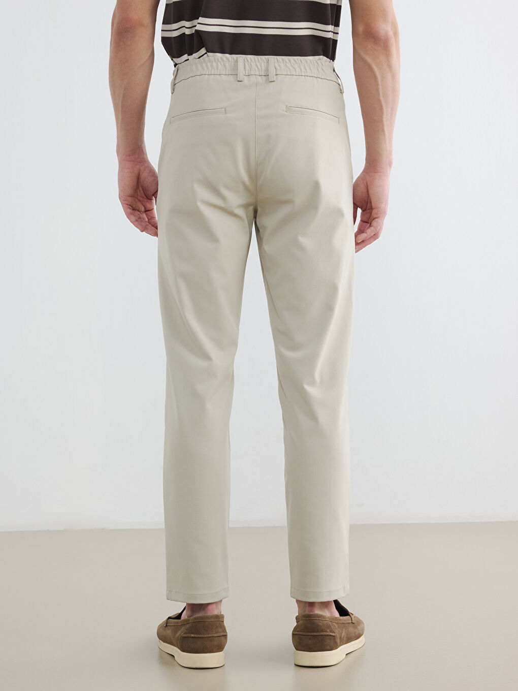 Regular Fit Men's Fabric Trousers-3