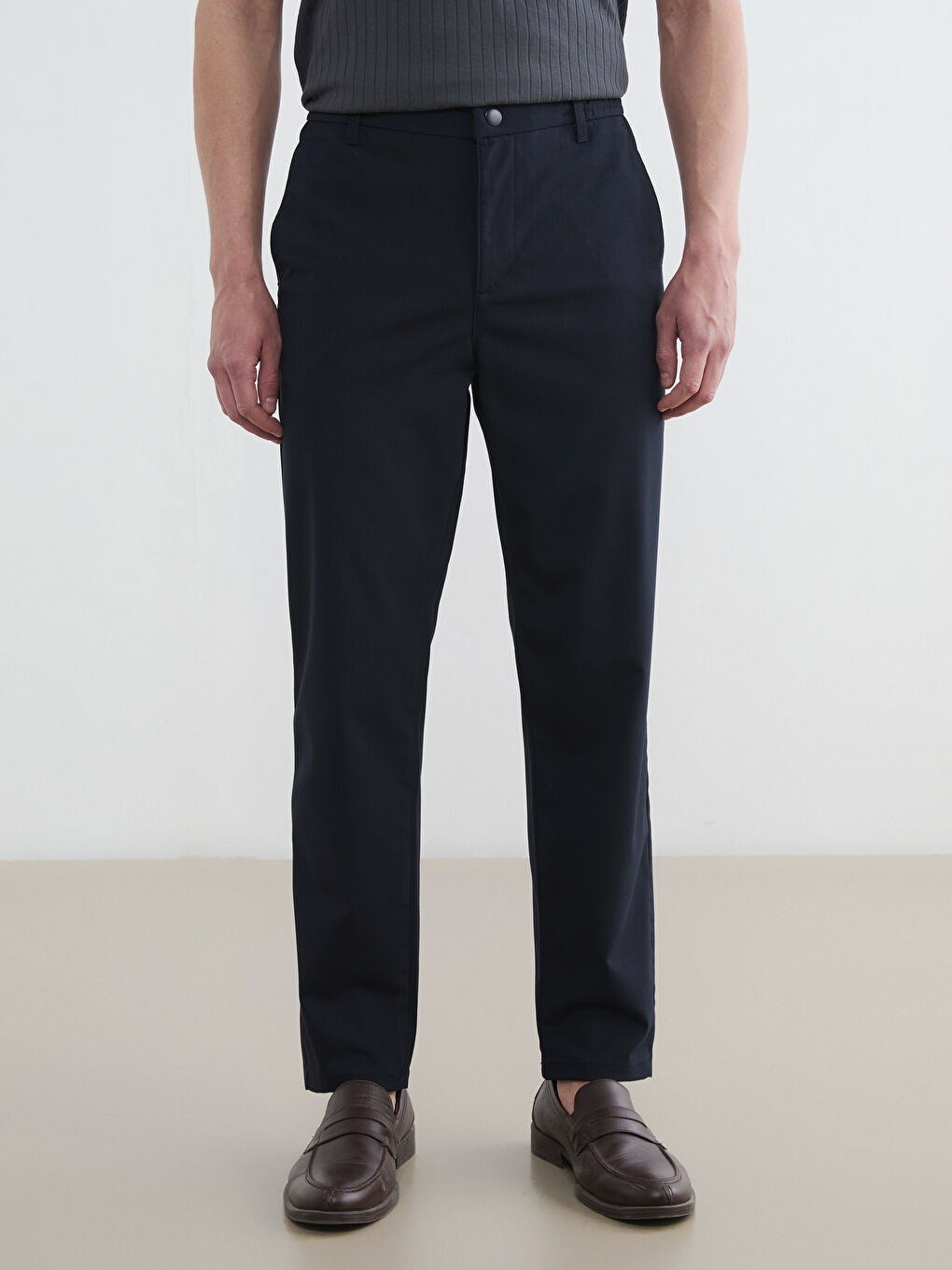 Lacivert Standart Kalıp Erkek Pantolon-1
