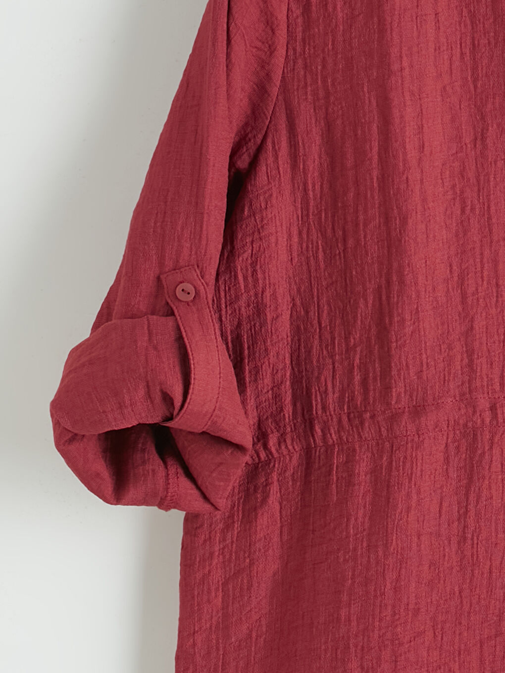 Bordo Dokulu Büzgülü Kadın Gömlek Tunik-6