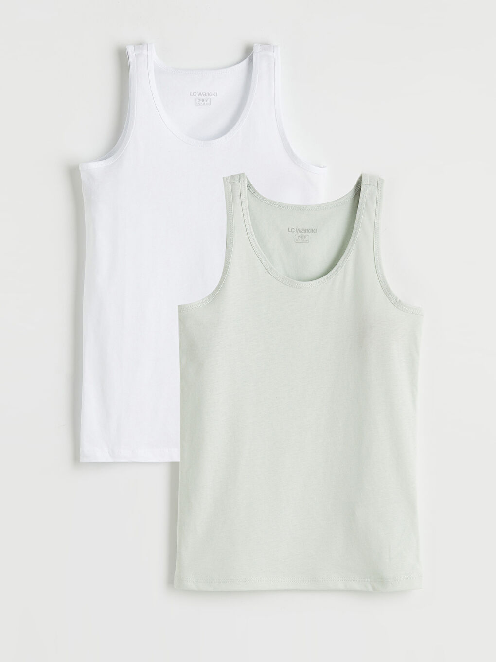 Gri Bisiklet Yaka Erkek Çocuk Pamuklu Atlet 2'li-3