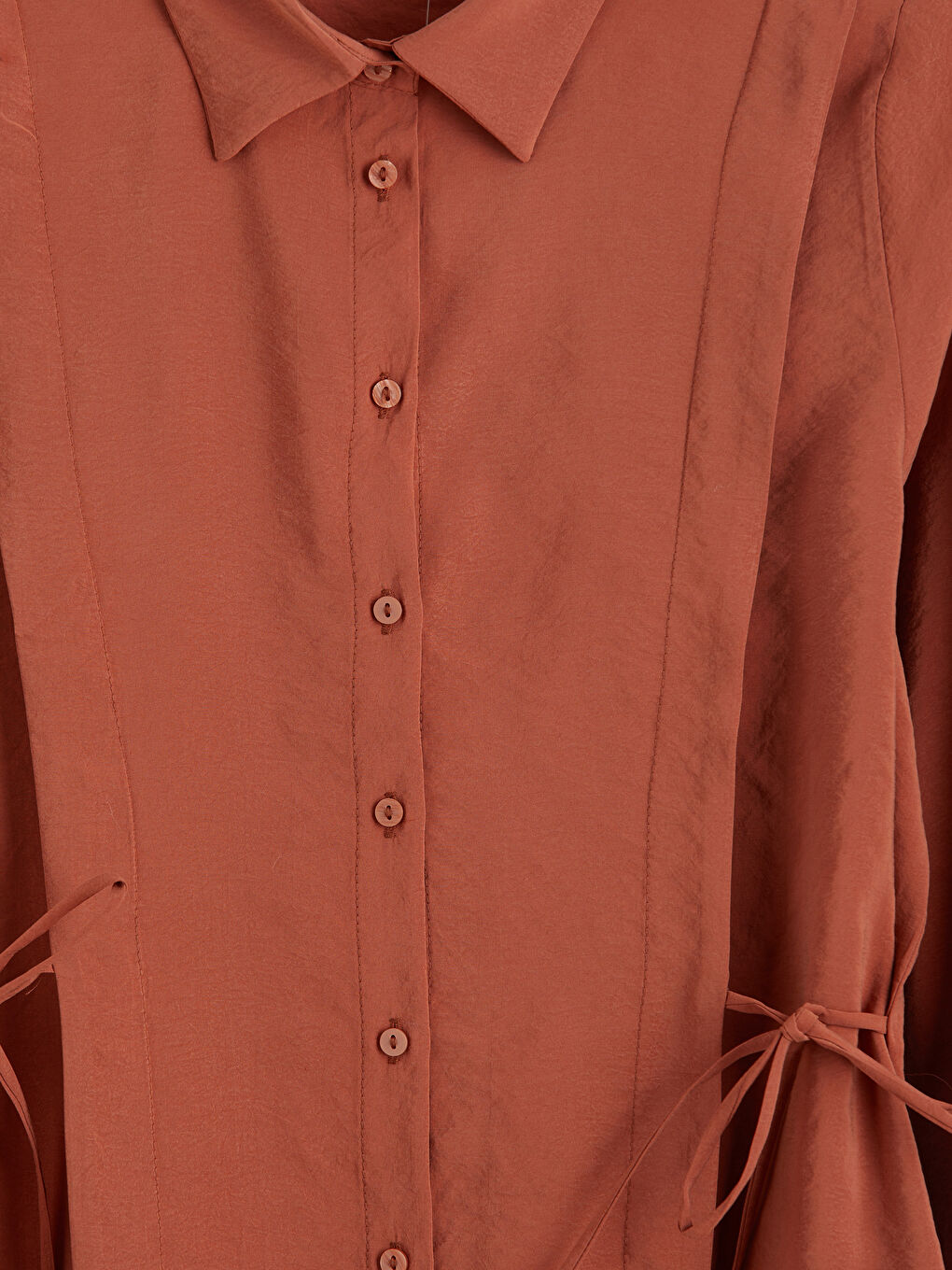 Turuncu Modal Karışımlı Kadın Gömlek Tunik-2