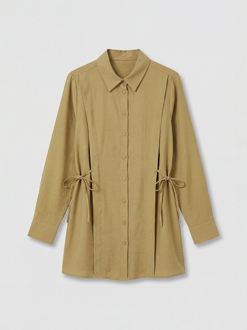 Yeşil Modal Karışımlı Kadın Gömlek Tunik-4