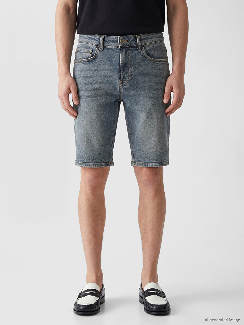 Slim Fit Men's Denim Shorts-2