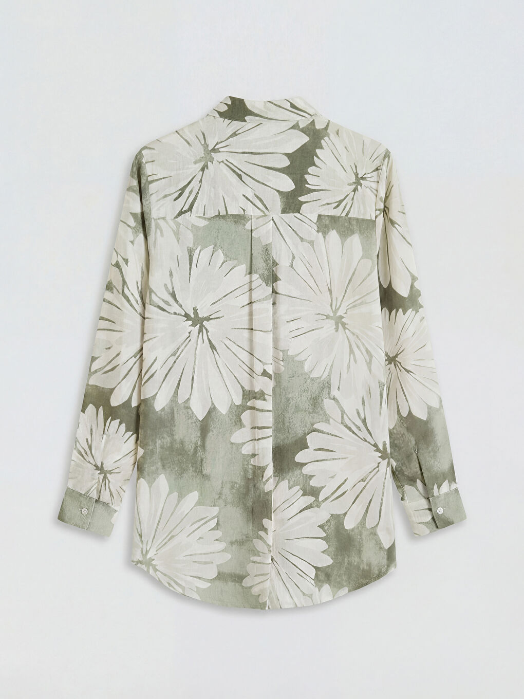 Yeşil Çiçekli Kadın Gömlek Tunik-5