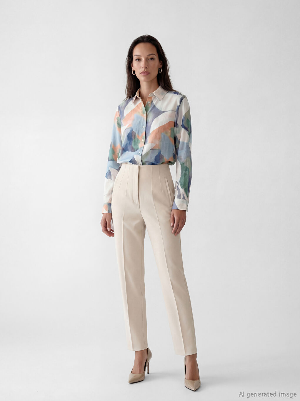 Karışık Desenli Kadın Gömlek Tunik-1