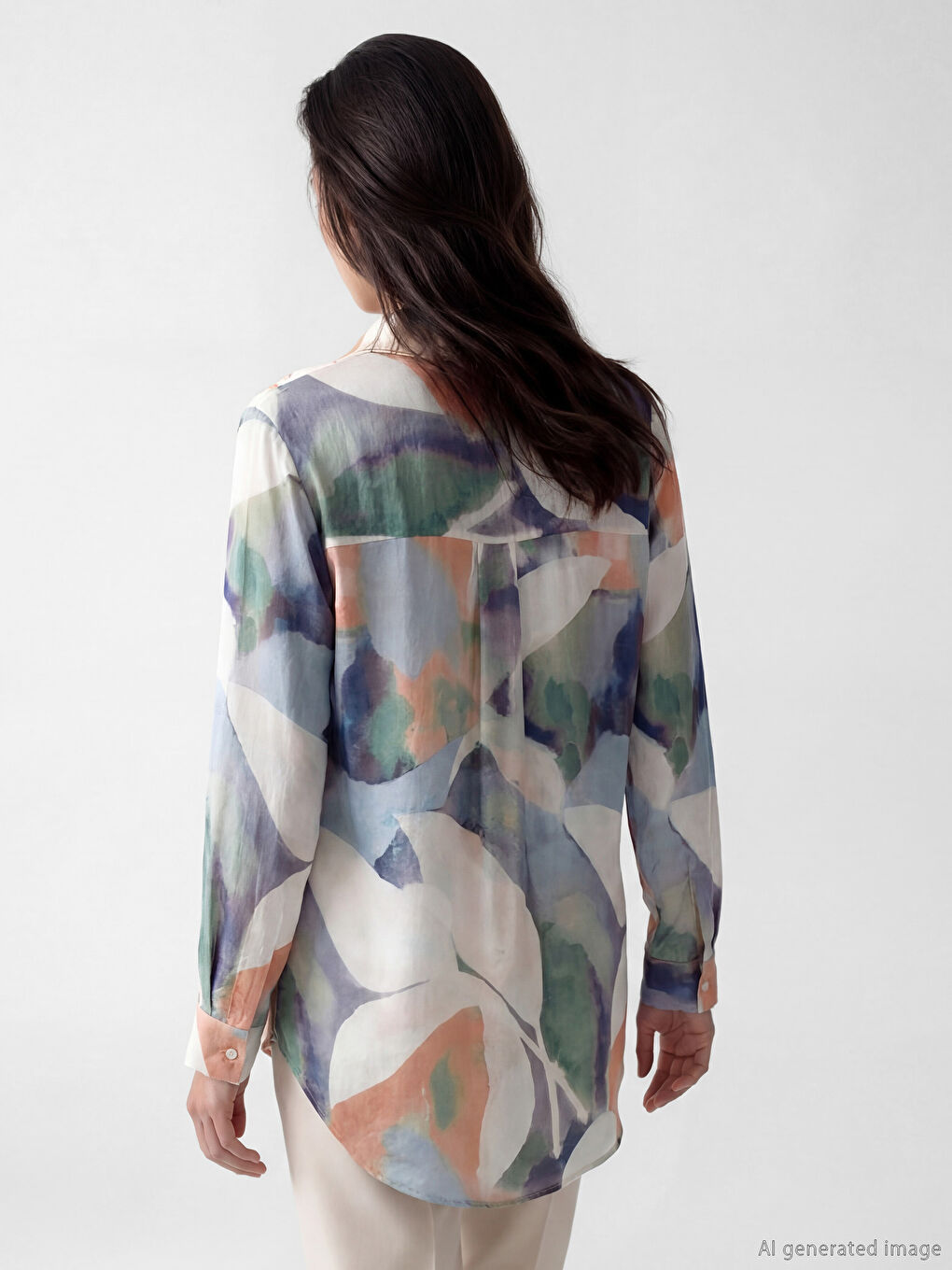 Karışık Desenli Kadın Gömlek Tunik-2