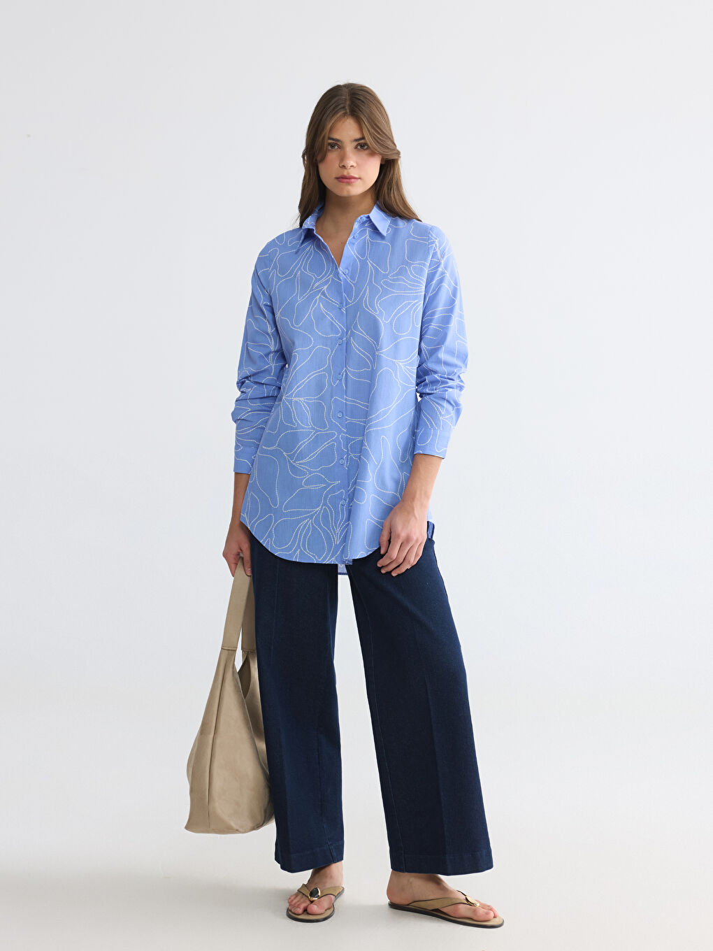 Patterned Women's Shirt Tunic-1