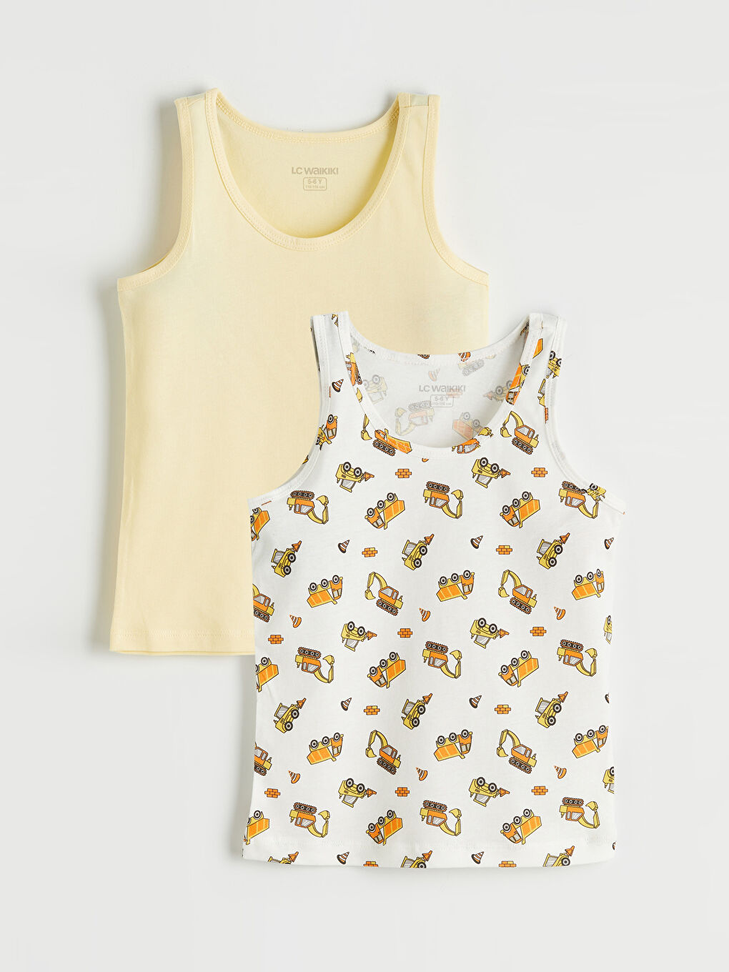 Ekru Bisiklet Yaka Erkek Çocuk Atlet 2'li