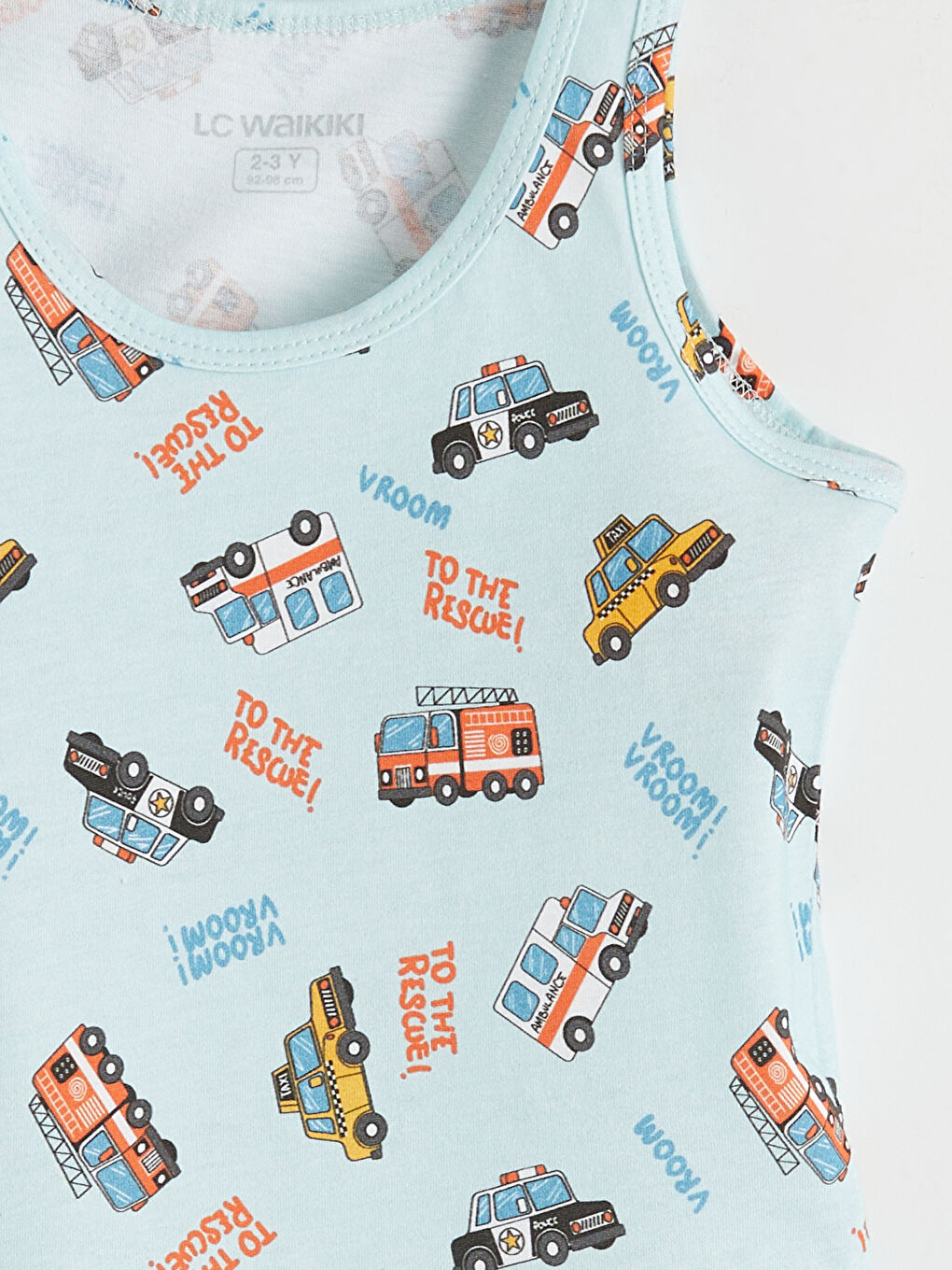 Beyaz Bisiklet Yaka Baskılı Erkek Çocuk Atlet 2'li-6