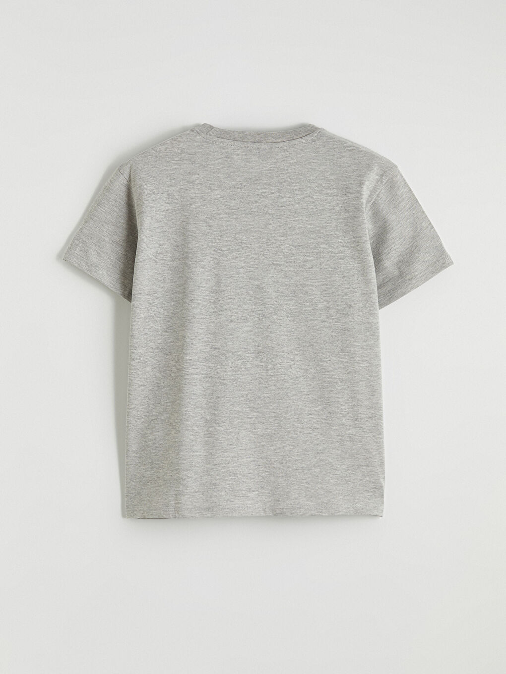 Gri Bisiklet Yaka California Baskılı Kadın Tişört-2