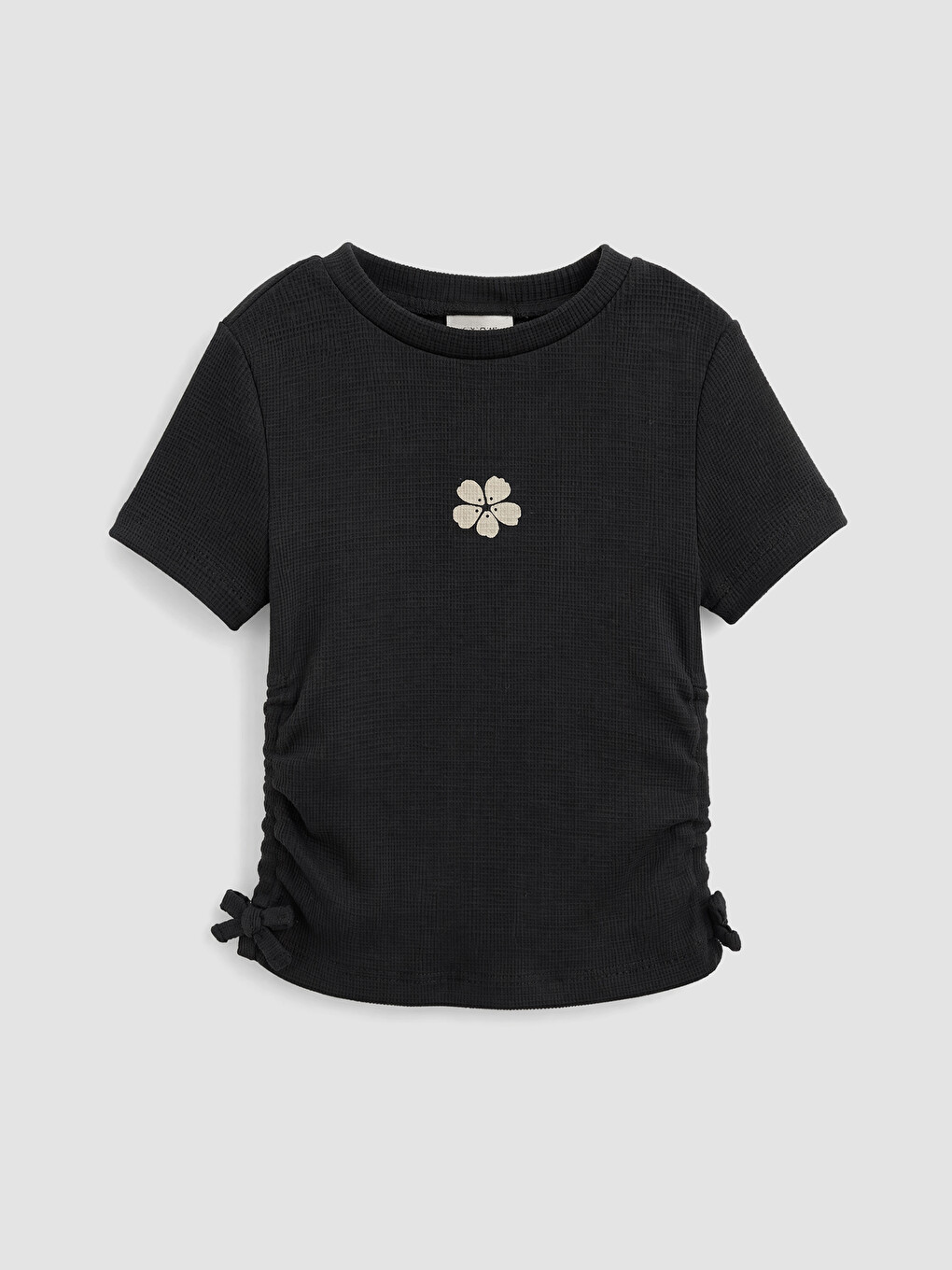 Crew Neck Floral Printed Girls' T-shirt