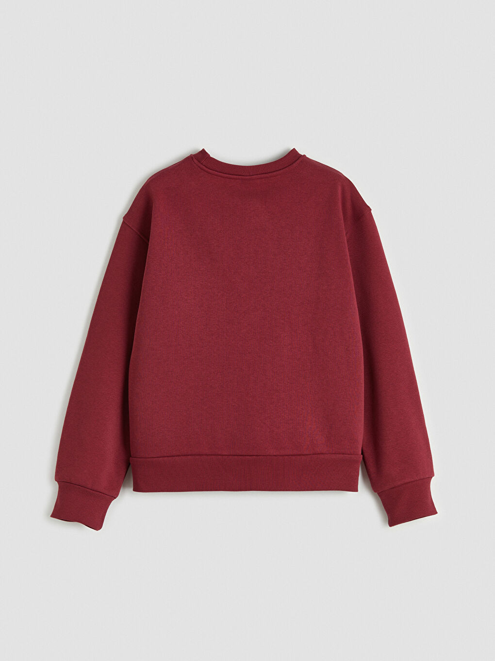 Bordo Baskılı Kız Çocuk Kalın Sweatshirt-1