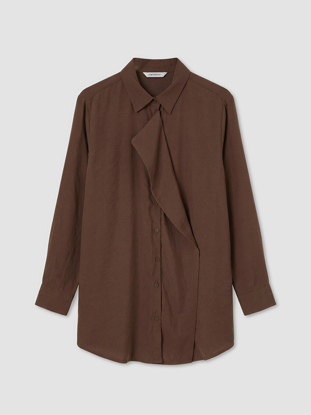 Kahverengi Modal Karışımlı Kadın Gömlek Tunik